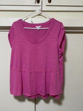 Time & Tru, slight cuffed sleeve, pink tunic w/skirt bottom, size L